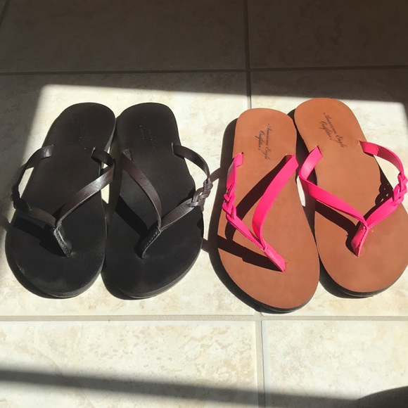 aeo leather flip flop